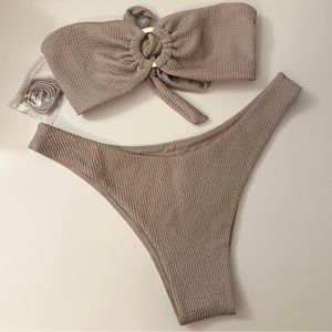 Monday Swimwear Costa Rica Top & Byron Bottom in Oat Crinkle